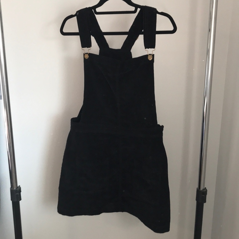Black corduroy overalls